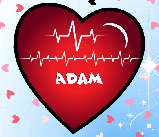 إسم Adam مكتوب على نبضات القلب